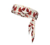 Red Birds Unisex Sports Head Tie - Double-Sided, Moisture-Wicking Workout Headband, Adjustable Knotted Band for Running, Yoga & Gym