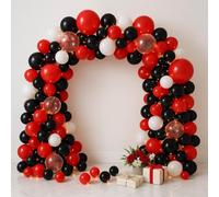Red black and White Balloon Arch kit 50 Pack Balloon Arch with Accessories Balloon Garland Confetti Balloons for Men Women Birthday Wedding Baby Shower Valentines Day Casino Poker Party Supplies