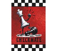 Red, Black, and White Checkmate (Chess): Blank 120 Page Lined Journal/Notebook/Poetry/Lyric Book