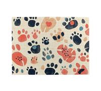 Red, Black And Yellow Footprints Wooden Puzzle 500 Piece Jigsaw Puzzle for Adults Challenging Puzzle for Game Size 15"x20.4"