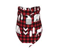 Red Black Buffalo Check,Bib Scarf Triangle Hood Adjustable Pet Scarf Washable Hood Suitable for Small, Medium and Large Dogs and Cats