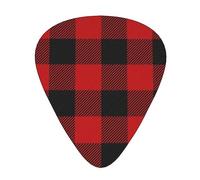 Red Black Buffalo Check Guitar Paddle 12 Pack Guitar Pickup Suitable For Playing Acoustic Guitars, Electric Guitars, Etc.
