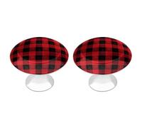Red Black Buffalo Check Plaid 2 Pack Vintage Cabinet Knob Cute Kitchen Cabinet Knobs Stainless Steel Decorative Furniture Knob Pulls Handles Knobs for Dresser Drawers Bathroom Closet Door Bifold Door