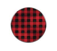 Red Black Buffalo Check Plaid Fridge Sticker Funny Fridge Magnets Novelty Round Fridge Magnets Reusable for Whiteboard, Locker, Kitchen, Office- Strong Decor Magnetic Stickers