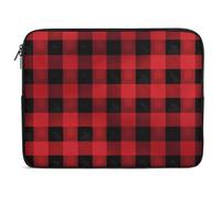 Red Black Buffalo Check Plaid Pattern Laptop Sleeve 13inch Laptop Protective Case for Women Men Shockproof Computer Cover Portable Notebook Briefcases Computer Carrying Bag Lap Top Protector Compatibl