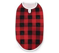 Red Black Buffalo Check Plaid Pattern Pet Vest Breathable Dog Shirt Soft Dog Sleeveless T Shirt Fashion Pet Sweater Funny Puppy Clothes Dog Jacket Pet Clothes for Small Medium Dogs Puppy Cat X-Large