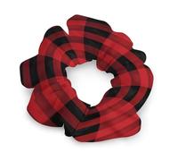 Red Black Buffalo Check Plaid Pattern Satin Scrunchies Elastic Hair Bands Exquisite Soft Jumbo Scrunchy Thick Fashion Hair Ties Cute Satin Hair Scrunchies for Women Hair Accessories Gift