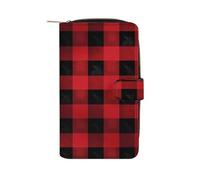 Red Black Buffalo Check Plaid Pattern Wallet Multifunctional Wallets for Men Compact Wallet Purse Passport Bag