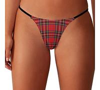 Red Black Buffalo Scottish Tartan Plaid Checkered G-String Thongs Women's T-Back Underwear Funny Bikini Panty