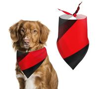 Red Black Dog Bandana Washable & Adjustable Triangle Scarf, Breathable Pet Scarf for Small Medium Large Pets, Cute Fashion Pet Accessory