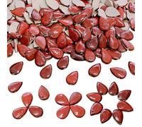 Red Black Dots Ceramics Mosaic Tiles, 60pcs Teardrop Shape Teardrop Shape Ceramic Mosaic Pieces Supplies for Mosaic Projects(18x28mm)