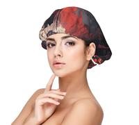 Red Black Dragon Eastern Swordsman Satin Bonnet Silk Bonnet for Sleeping, Double Layer Adjustable Elastic Hair Bonnet Night Sleep Cap for Women Curly Hair