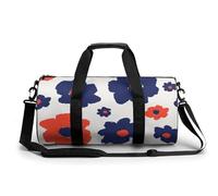 Red Black Flowers Sport Duffel Bag Gym Bag Weekend Overnight Bag for Travel Camping Hiking Beach 45x23x23cm