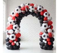 Red Black Football Balloon Arch Kit 100 Pack Balloon Arch Garland with Accessories Football Balloons for Boys Girls Birthday Wedding Baby Shower Valentines Soccer Party Decoration