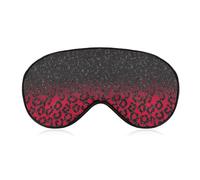 Red Black Glitter Leopard Print Sleep Mask Eye Masks Soft Blackout Eye Shade Cover Blindfold Eyeshade for Deep Rest Travel Nap