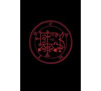 Red/ Black Goetic Demon Camio ( Caim, Caym) Sigil Symbol Lined Hardcover 6'' x 9'' Notebook/Journal 120 pgs.