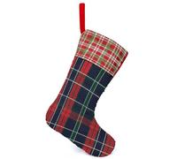 Red Black Green Plaid Tartan Scottish Personalised Christmas Stocking Sequin Color Changing Xmas Tree Hanging Party Decor