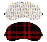 Red Black Green Tartan Scottish Plaid Pattern 2-Pack Light-Blocking Soft Breathable Sleep Mask Eye Masks Sleeping Mask