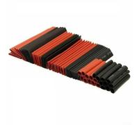 Red Black Heat Shrink Sleeving 2:1 Ratio Flame Retardant(red&black) | 127 pieces total, 7 distinct sizes, 50% red 50% black, polyolefin material, flame retardant safe