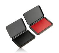 Red Black Ink Pads,2Pcs Fingerprint Ink Pad,Portable Quick Drying Thumbprint Stamp Ink Pads,Large Premium Washable Felt Rubber Stamp Ink-Pad for Crafting,Office,Business Trip,Home,Personal,67 * 100mm