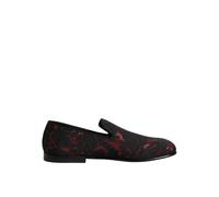 Red & Black Jacquard Loafers - male - Dolce & Gabbana - Loafers - Brown - 7 UK - Shoes 7 UK