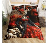 (Red Black, King(No Comforter)) Homewish Gary Tiger Bedding Set Orange Rose Painting Comforter Cover,Romantic Tigers Duvet Cover Double African Safari Animals Quilt Cover for Kids