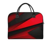 Red Black Laptop Tote Bag Casual Travel Handbag Multi Pocket Shoulder Bags for Work Travel