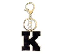 Red Black Letter A-Z Keychain for Women Men Purse Handbags Metal Alphabet Initial Letter Car Key Rings Novelty Key Chains, Black K, S