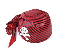 Red & Black Pirate Skull Hat (Pack of 1) - Vivid Design, Perfect Accessory for World Book Day, Cosplay, Festivals, Themed Events, & More Halloween Halloween