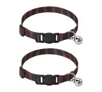 Red Black Plaid Kitten Collar 2 Pack Lightweight Small Dog Collar Adjustable 10.6 to 17.1 Inches