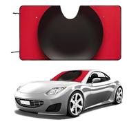 Red Black Plate Car Windshield Sun Shade Keep Car Interior Cool 55"x30" Folding Front Window Sun Shade, Heat Shield for SUV, Truck, Blocks UV