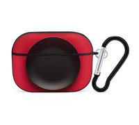 Red Black Plate for Airpod Pro Case Cover Hard Shell Full Drop Protection Cover with Keychain Compatible with AirPod Pro 2nd/1st Generation, Front LED Visible,Black