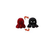 (Red black) Plush Octopus Reversible Cute Flip Soft Toy Gift Happy Sad Pink Blue Tw
