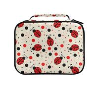 Red Black Polka Dots Ladybugs Colored Pencil Bag Large Capacity Pencil Case for Colouring Pencils Pen Bag Marker Organizer