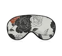 Red Black Roses Floral Eye Mask for Sleeping Blackout Night Blindfold with Adjustable Strap for Men Women Travel Yoga Nap
