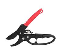 Red Black Segmented Ratcheting Secateurs, Pruning Shears with Slide Switch, SK5 Steel Blade & Aluminum Handle, Effort - Saving Garden Trimming Tool for Orchard, Nursery, and Road P