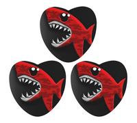 Red-black Shark Car Air Freshener, 3 Pcs Love form Hanging Air Freshener Cards, Long Lasting Fragrance Scented Cards for Car, Home, Office White-style