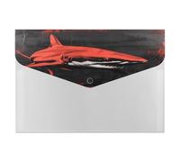 Red Black Shark File Folder Expanding Accordion File Organizer with 6 Pockets Portable Paper Bill Receipt Organizer Document Organizer Expanding File Folder for Home Office Supplies