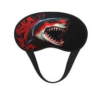 red-Black Shark Sleep Mask for Side Sleeper, Blackout Sleeping Eye Mask, Soft Breathable Eye Cover for Women Men Travel Eyeshade, Relaxing Zero Pressure Night Blindfold