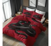 Red Black Snake Duvet Cover Sets Super King, Room Essentials