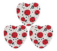 Red Black Spotted Ladybug Car Air Freshener, 3 Pcs Love form Hanging Air Freshener Cards, Long Lasting Fragrance Scented Cards for Car, Home, Office Black-style