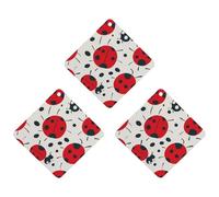Red Black Spotted Ladybug Car Air Freshener, 3 Pcs Rhombus Hanging Air Freshener Cards, Long Lasting Fragrance Scented Cards for Car, Home, Office White-style