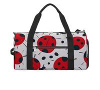 Red Black Spotted Ladybug Gym Bag for Men Women, Waterproof Gym Tote Bags, Large Duffel Bag for Travel Workout