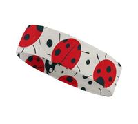 Red Black Spotted Ladybug Headbands for Women & Men Sports Headband, Fits All Head Sizes, Ultra Absorbent & Non-Slip Sweatband for Running, Yoga, Gym