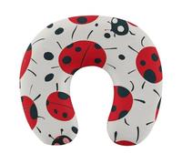Red Black Spotted Ladybug Pillow U Shaped, Portable Travel Pillows - Removable Cover, Ergonomic Memory Foam Neck Pillow for Travel & Office