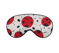 Red Black Spotted Ladybug Sleep Mask with Adjustable Strap, Breathable Sleep Masks for Women Men, Soft Eye Mask for Side Sleepers, Travel, Office Nap, Airplane & Blocking Light
