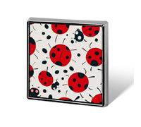 Red Black Spotted Ladybug Square Lapel Pins Backpack Pin Cute Brooch Decoration Brooches for Women Men Fashion Button Badges for Hat Backpacks Purses Jackets Shirt Suit