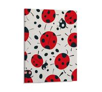 Red Black Spotted Ladybug Wall Art Canvas Painting for Home, Personalized Pictures for Office Decor, Funny Poster Artwork for Hallway, Lightweight Art Prints for Living Room, Bedroom 08x10inch(20x25cm