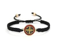 Red Black St. Benedict Bracelets For Men And Women - Rosario De San Benito, Catholic Religious St. Benedict Bracelet, St. Benedict Cross Prayer, Pulseras De San Benito, Gift For Women And Men