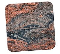 Red & Black Swirl Marble Print Coaster/Set of 4 Coasters